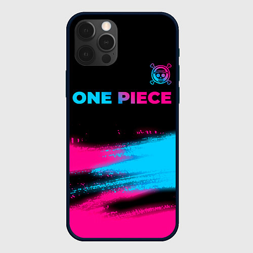Чехол iPhone 12 Pro One Piece - neon gradient: символ сверху / 3D-Черный – фото 1