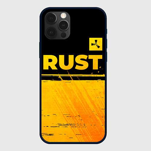 Чехол iPhone 12 Pro Rust - gold gradient: символ сверху / 3D-Черный – фото 1