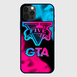 Чехол для iPhone 12 Pro GTA - neon gradient, цвет: 3D-черный