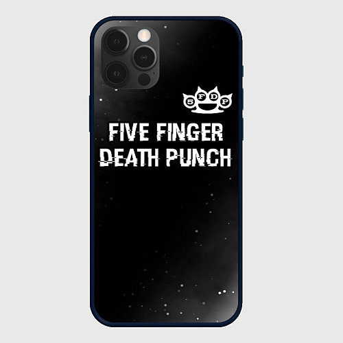 Чехол iPhone 12 Pro Five Finger Death Punch glitch на темном фоне: сим / 3D-Черный – фото 1