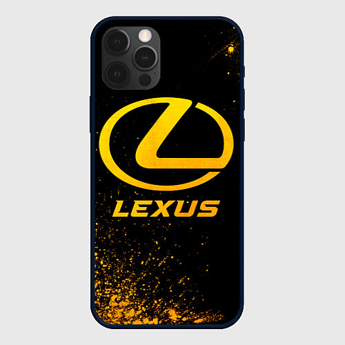 Чехол iPhone 12 Pro Lexus - gold gradient / 3D-Черный – фото 1