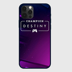 Чехол для iPhone 12 Pro Destiny gaming champion: рамка с лого и джойстиком, цвет: 3D-черный