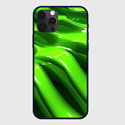 Чехол для iPhone 12 Pro Текстура зеленая слизь, цвет: 3D-черный