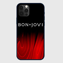Чехол для iPhone 12 Pro Bon Jovi red plasma, цвет: 3D-черный