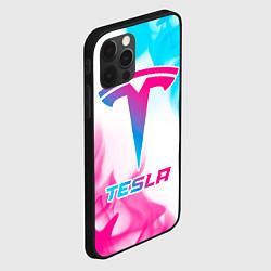 Чехол для iPhone 12 Pro Tesla neon gradient style, цвет: 3D-черный — фото 2