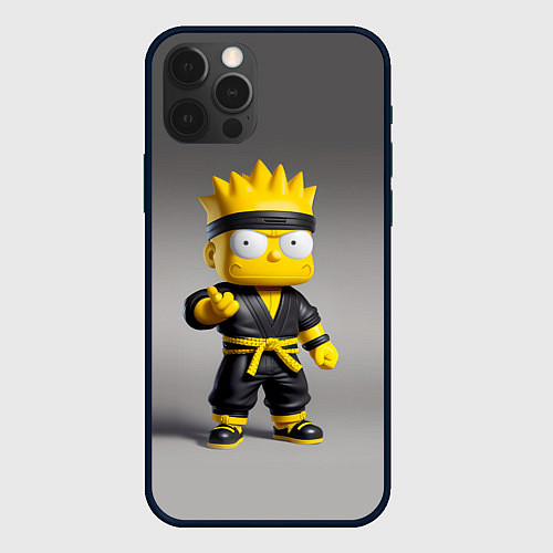 Чехол iPhone 12 Pro Bart Simpson - ninja - Japan / 3D-Черный – фото 1