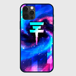 Чехол для iPhone 12 Pro Tokio Hotel неоновый космос, цвет: 3D-черный