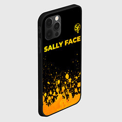 Чехол для iPhone 12 Pro Sally Face - gold gradient: символ сверху, цвет: 3D-черный — фото 2