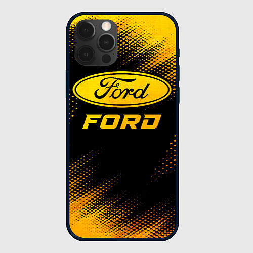 Чехол iPhone 12 Pro Ford - gold gradient / 3D-Черный – фото 1