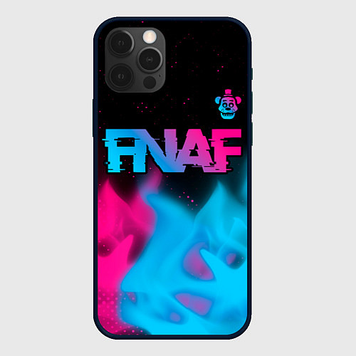 Чехол iPhone 12 Pro FNAF - neon gradient: символ сверху / 3D-Черный – фото 1