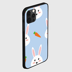 Чехол для iPhone 12 Pro Зайчики и морковки, цвет: 3D-черный — фото 2