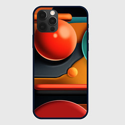 Чехол для iPhone 12 Pro Геометрия фигур, цвет: 3D-черный