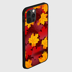 Чехол для iPhone 12 Pro Кленовые листья паттерном, цвет: 3D-черный — фото 2