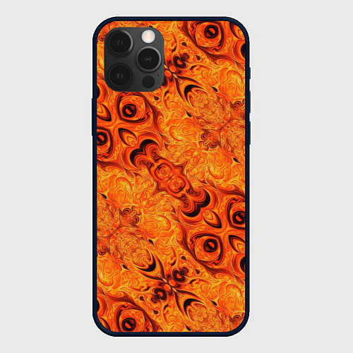 Чехол iPhone 12 Pro Огненный идол / 3D-Черный – фото 1
