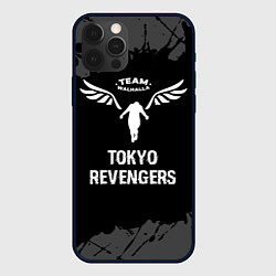 Чехол для iPhone 12 Pro Tokyo Revengers glitch на темном фоне, цвет: 3D-черный