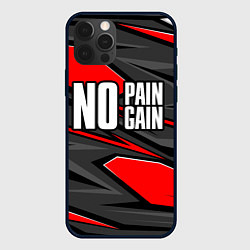 Чехол iPhone 12 Pro No pain no gain - красный