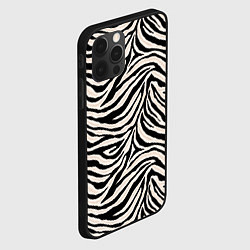 Чехол для iPhone 12 Pro Полосатая шкура зебры, белого тигра, цвет: 3D-черный — фото 2