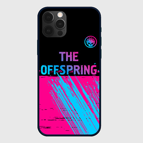 Чехол iPhone 12 Pro The Offspring - neon gradient: символ сверху / 3D-Черный – фото 1