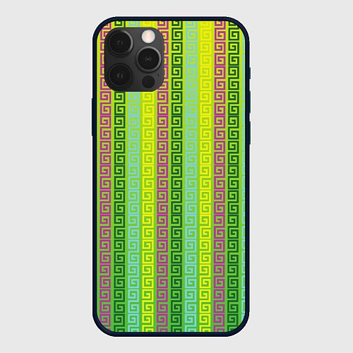 Чехол iPhone 12 Pro Abstraction green / 3D-Черный – фото 1