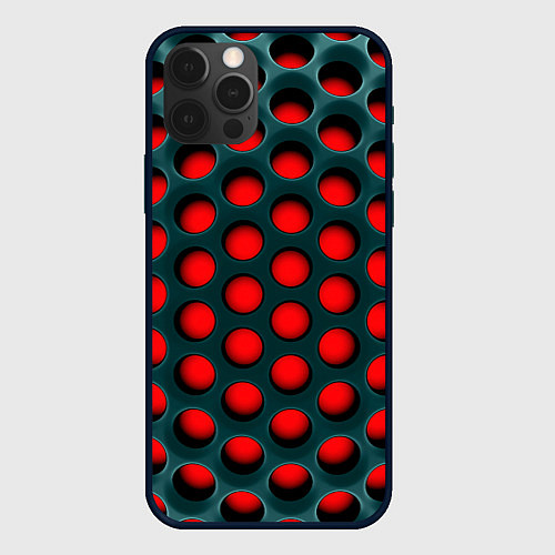 Чехол iPhone 12 Pro Сотовая структура 3D / 3D-Черный – фото 1