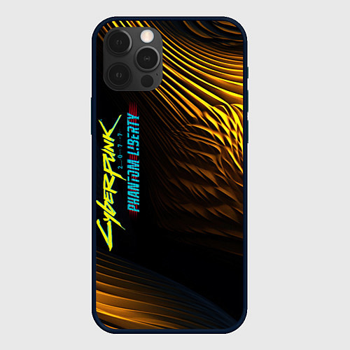 Чехол iPhone 12 Pro Black yellow cyberpunk phantom liberty / 3D-Черный – фото 1