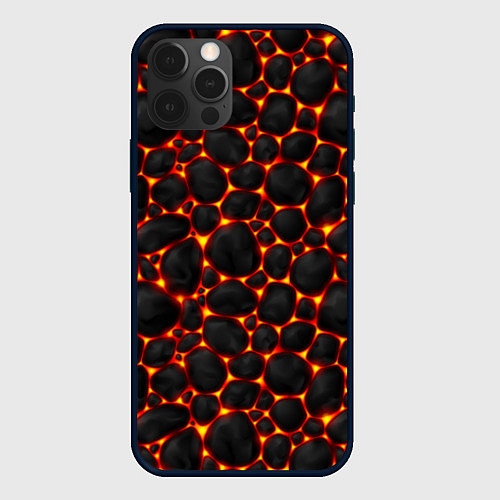 Чехол iPhone 12 Pro Огненные камни / 3D-Черный – фото 1