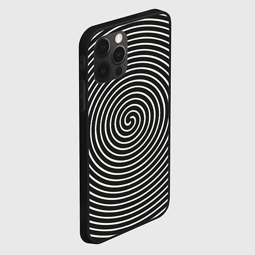 Чехол iPhone 12 Pro Оптическая иллюзия спираль / 3D-Черный – фото 2