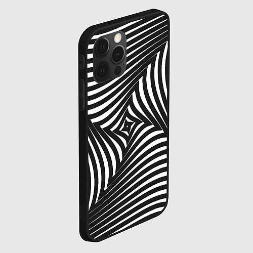 Чехол iPhone 12 Pro Оптическая иллюзия водоворот / 3D-Черный – фото 2