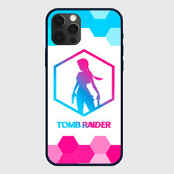 Чехол iPhone 12 Pro Tomb Raider neon gradient style