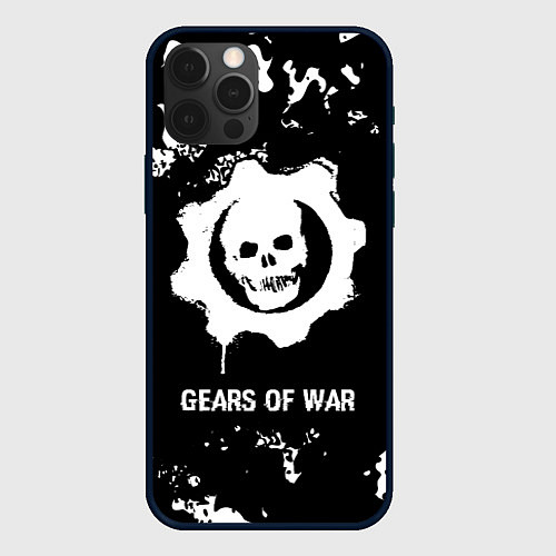 Чехол iPhone 12 Pro Gears of War glitch на темном фоне / 3D-Черный – фото 1