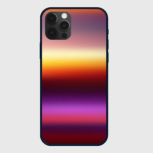 Чехол iPhone 12 Pro Закат, абстрактные полосы с размытием / 3D-Черный – фото 1