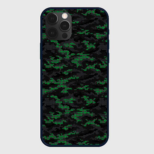 Чехол iPhone 12 Pro Точечный камуфляжный узор Spot camouflage pattern / 3D-Черный – фото 1