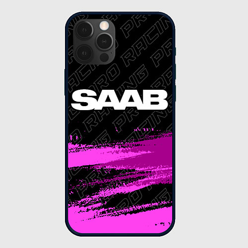 Чехол iPhone 12 Pro Saab pro racing: символ сверху / 3D-Черный – фото 1