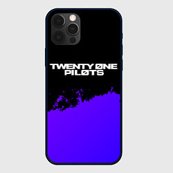 Чехол для iPhone 12 Pro Twenty One Pilots purple grunge, цвет: 3D-черный