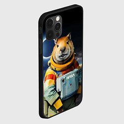 Чехол для iPhone 12 Pro Capy astronaut - Nasa - neural network, цвет: 3D-черный — фото 2