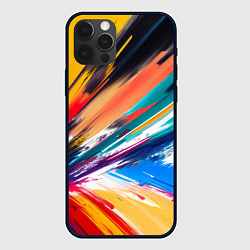 Чехол для iPhone 12 Pro Красочные пульсации, цвет: 3D-черный