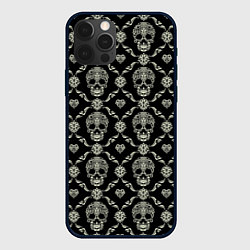 Чехол iPhone 12 Pro Узор с черепами Pattern with skulls