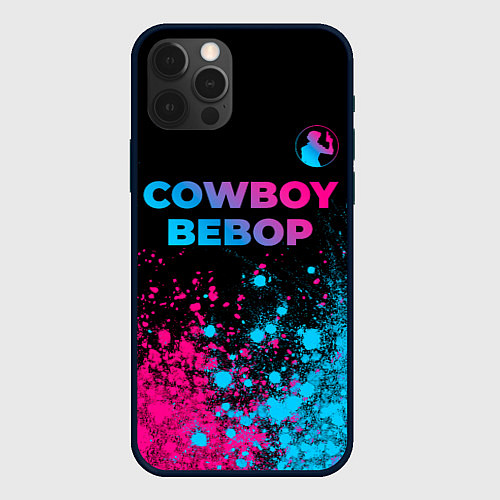 Чехол iPhone 12 Pro Cowboy Bebop - neon gradient: символ сверху / 3D-Черный – фото 1