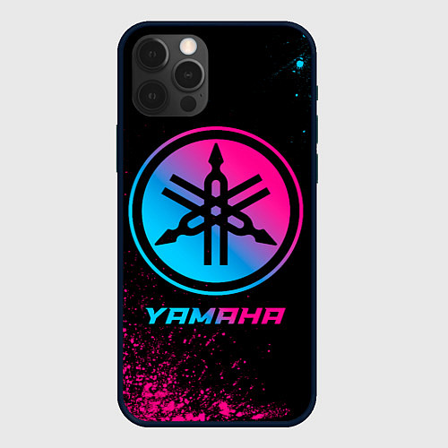 Чехол iPhone 12 Pro Yamaha - neon gradient / 3D-Черный – фото 1