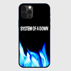 Чехол iPhone 12 Pro System of a Down blue fire