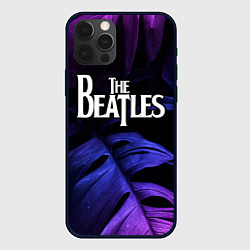 Чехол iPhone 12 Pro The Beatles neon monstera