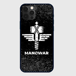 Чехол iPhone 12 Pro Manowar с потертостями на темном фоне