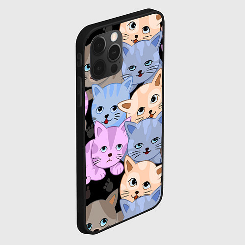 Чехол iPhone 12 Pro Cats party / 3D-Черный – фото 2