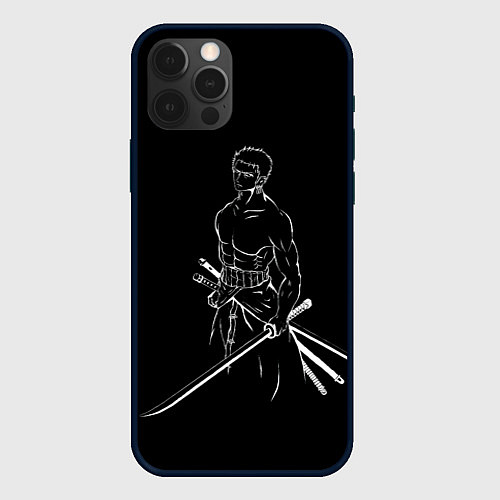 Чехол iPhone 12 Pro Roronoa Zoro - One Piece / 3D-Черный – фото 1