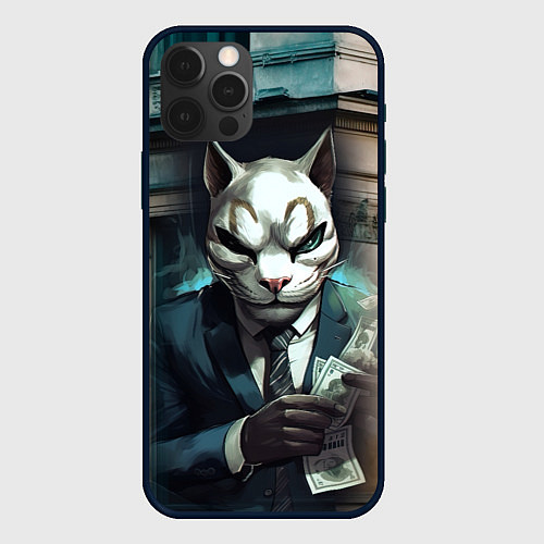 Чехол iPhone 12 Pro Payday cat / 3D-Черный – фото 1