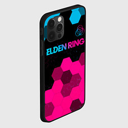 Чехол для iPhone 12 Pro Elden Ring - neon gradient: символ сверху, цвет: 3D-черный — фото 2