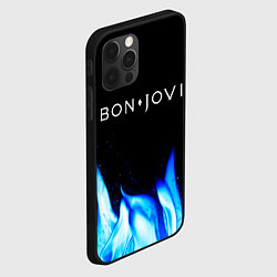 Чехол для iPhone 12 Pro Bon Jovi blue fire, цвет: 3D-черный — фото 2