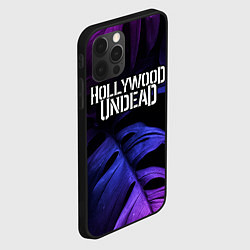 Чехол для iPhone 12 Pro Hollywood Undead neon monstera, цвет: 3D-черный — фото 2