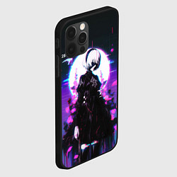 Чехол для iPhone 12 Pro Nier automata 2b neon, цвет: 3D-черный — фото 2