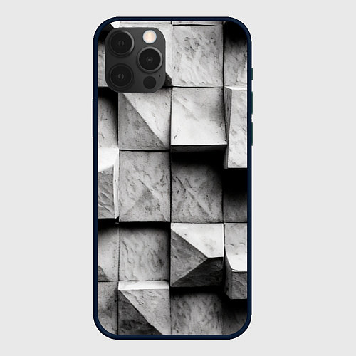 Чехол iPhone 12 Pro Каменные плиты и обман зрения / 3D-Черный – фото 1
